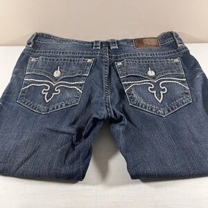 Rock Revival Ryker Straight Leg Dark Wash Men's Western Blue Jeans Size 38x26